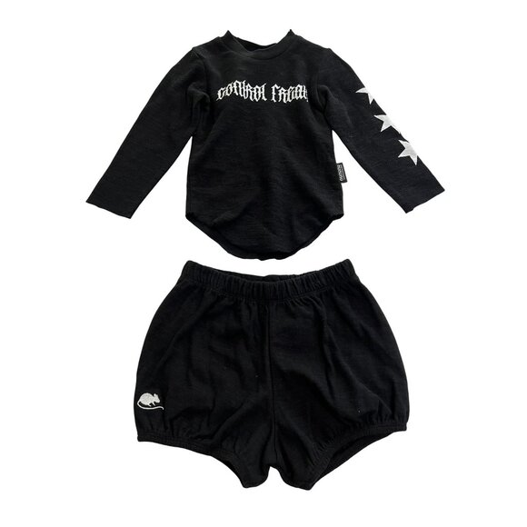 Nununu Watch Out Yoga Set in Black - Picture 1 of 3
